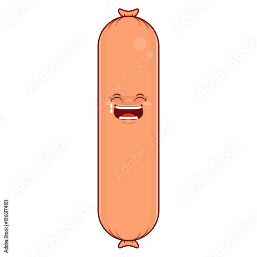 sausage laughing face cartoon cute