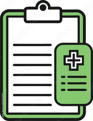 line drawing of a a medical report or medical record, line art vector illustration