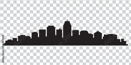 Cityscape silhouette urban skyline buildings vector