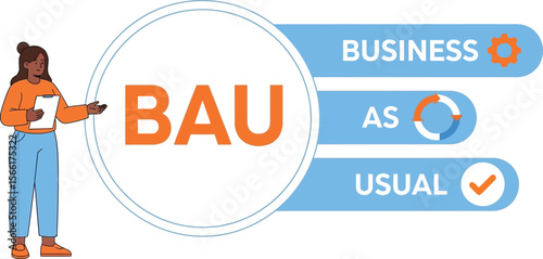 Business as usual bau concept illustration for business operations and workflow