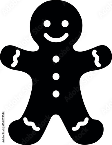 Gingerbread Man vector black silhouette design