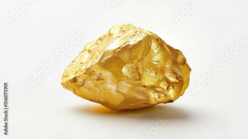 A small piece of gold sits on a white surface, ready for use or decoration