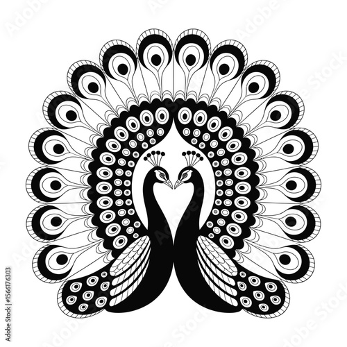Ornamental peacock design, elegant mandala vector bird illustration for creative, decorative, and artistic use

