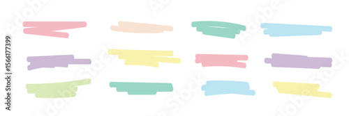 Underlines paintbrush pack. Pastel Scribble Elements. Vector illustration