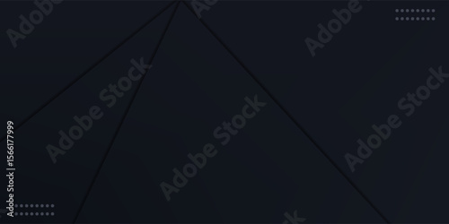 Dark deep black dynamic abstract vector background with straight lines.