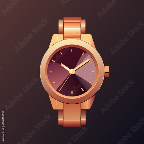 wrist watch isolated on black