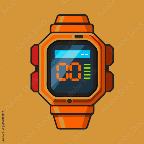 vector illustration of a wristwatch