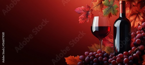 A wine red gradient background.