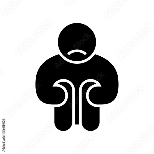 Depression icon. Sad face.
