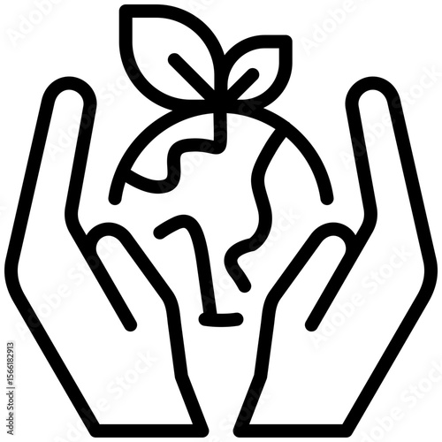 Save the world icon for ecology and environment, business, website, application, printing, document, poster design, etc