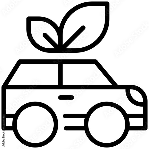 Eco car icon for ecology and environment, business, website, application, printing, document, poster design, etc