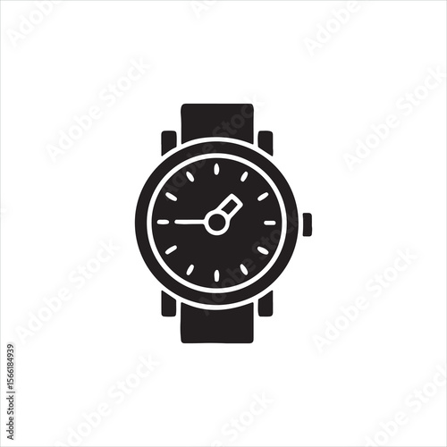 Minimalist Black Wristwatch Icon Design