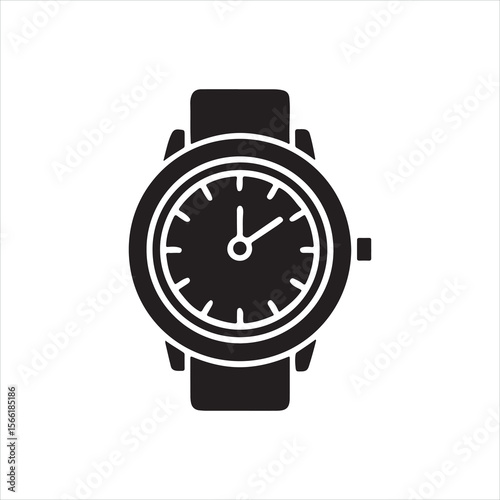 Minimalist Black Wristwatch Icon Design