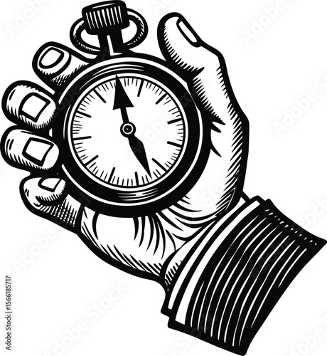 Time Management Mastering Your Time with a Stopwatch Illustration