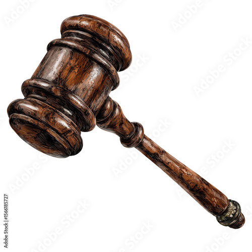 Wooden gavel, judge's hammer