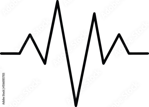 Abstract Heartbeat Waveform Irregular Rhythm Graphic Illustration