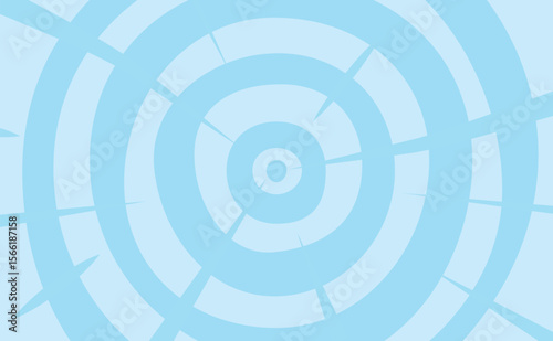 Abstract Light Blue Concentric Circles with Jagged Lines