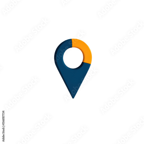 Free Download A blue and orange location pin icon with a circular cutout in the center, symbolizing navigation or map marking. - GFXLoad