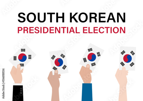Election in the Korea. Election Concept. Vector Illustration.	