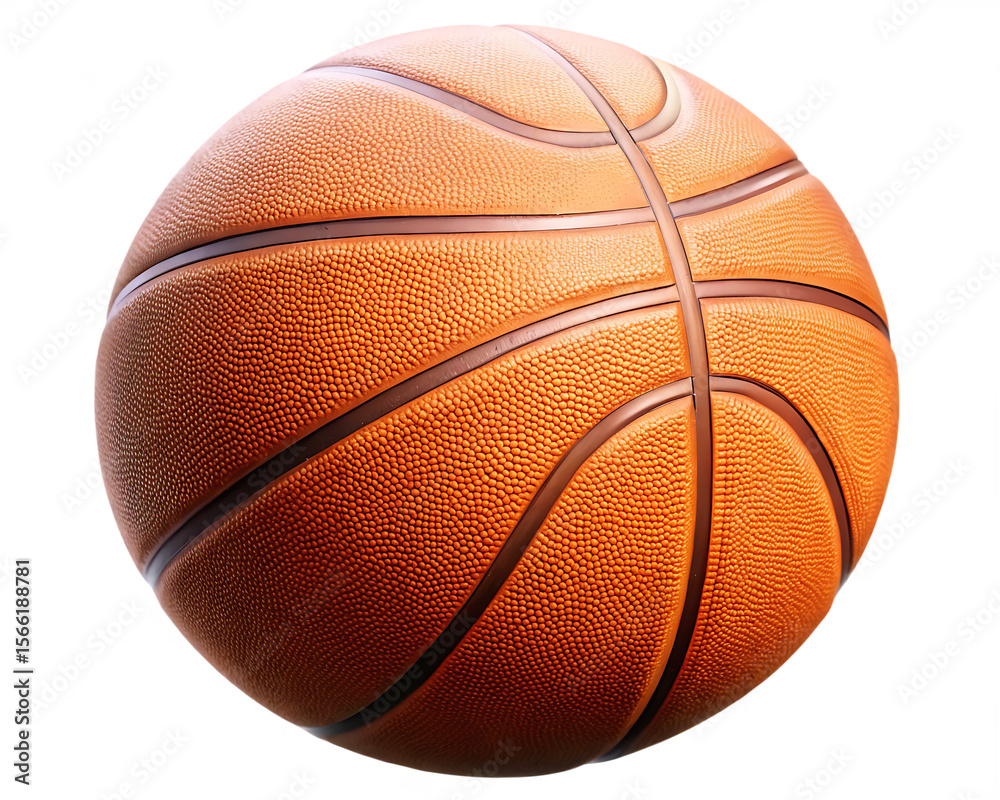 Fototapeta premium Textured orange basketball isolated on a transparent background
