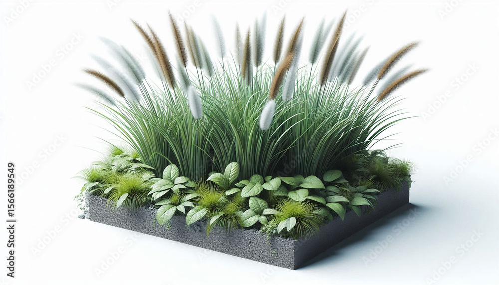 Fototapeta premium Grass photographed in studio on white background