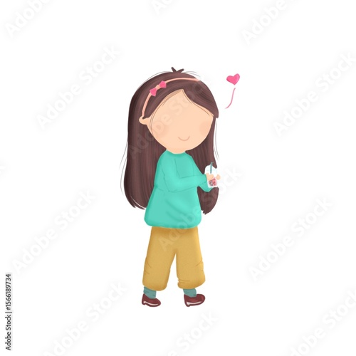little girl loves boba with tosca shirt