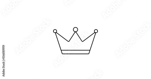 Crown animated outline icon. Crown rotation appearance 4k motion design animation for web, mobile and ui design