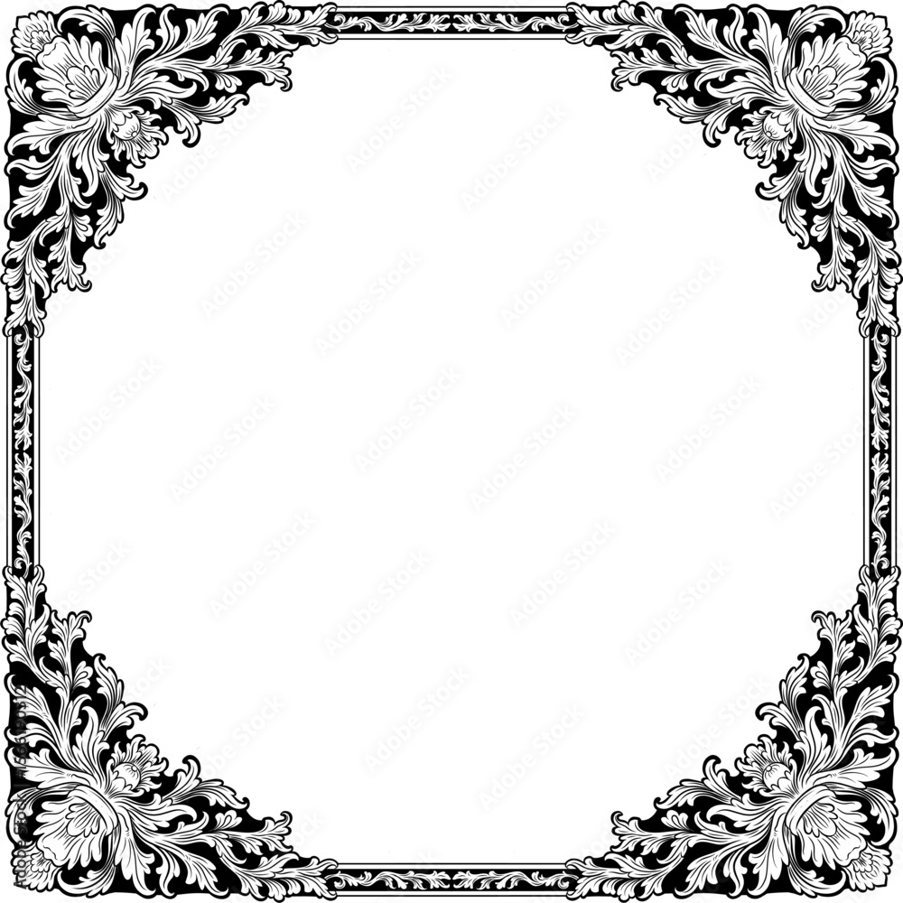 Luxury Floral Border Ornament Vector Illustration