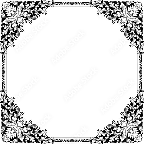 Luxury Floral Border Ornament Vector Illustration