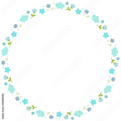 Wallpaper Mural Flower circle frame wreath illustration Torontodigital.ca