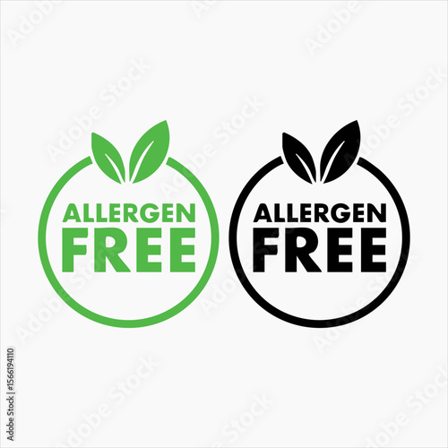 ALLERGEN FREE VECTOR SIGN