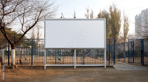 Empty Billboard Near Playground