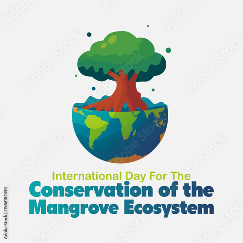 vector graphic of International Day for the Conservation of the Mangrove Ecosystem ideal for International Day for the Conservation of the Mangrove Ecosystem celebration