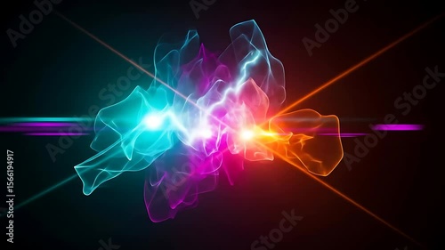 Abstract Energy Flowing with Colorful Plasma and Light Effects