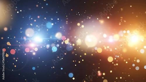 Abstract Glowing Particles Floating on Dark Background Motion