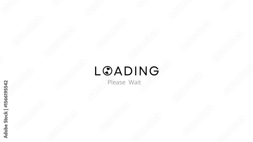 Simple minimalist white please wait loading text animation video 4k