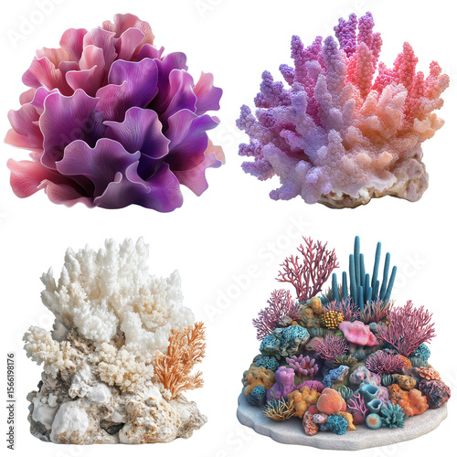 Set of coral reef, isoleted