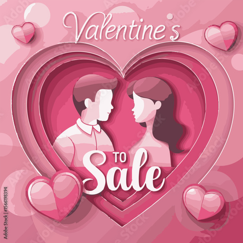 happy valentines day greeting card with two girls in love.