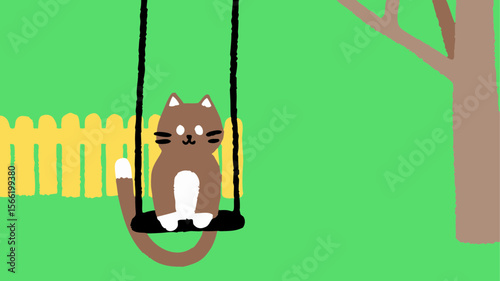 cat on a swing