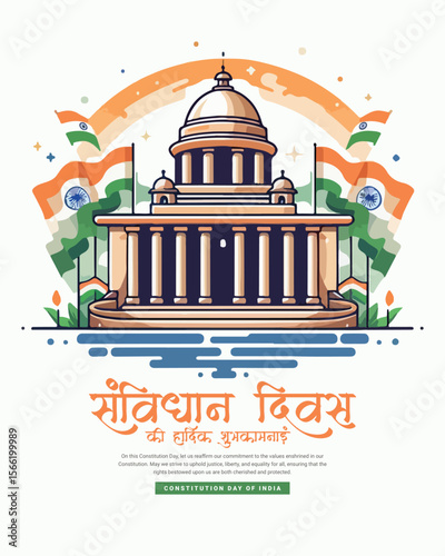 Happy Samvidhan Divas Constitution Day and National Law Day Celebration Design for Social Media Post