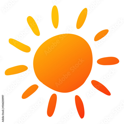 Icono sol con rayos de sol 