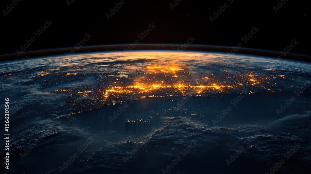 Fototapeta premium Earth's nocturnal lightscape from space.