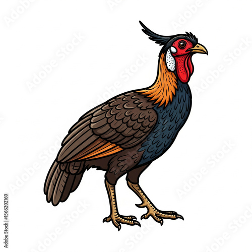 Maleo Bird Crest Vector - Vibrant Indonesian Animal Symbol
