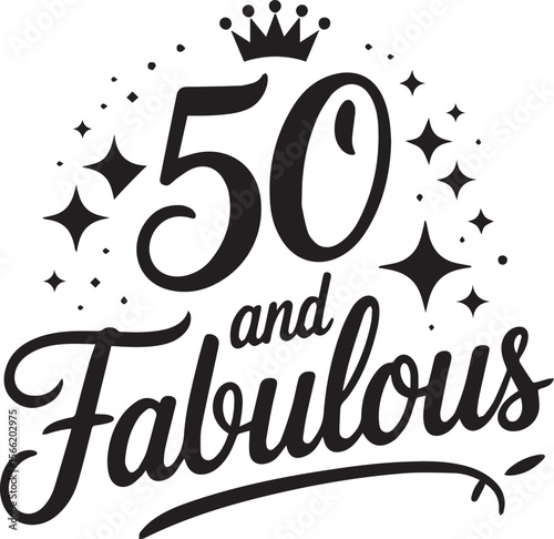 Celebrating Half a Century: A striking typography design that announces the milestone of turning fifty transparent isolated vector 