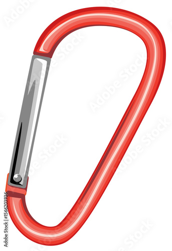 シンプルなカラビナのパーツ素材イラスト(Simple Carabiner Clip Parts Vector Illustration)