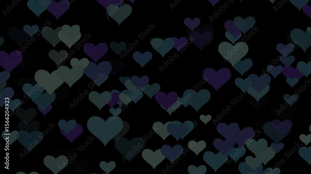 Romantic dark heart background,| abstract love wallpaper , glowing black heart pattern ,valentines texture , seamless romantic overlay ,modern heart bokeh art ,moody love design backdrop