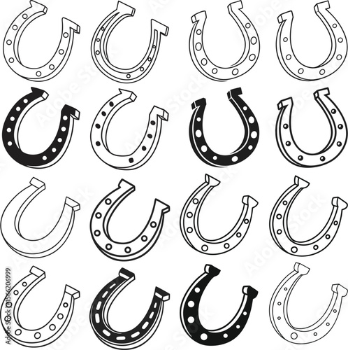 Horseshoe Set Vector Illustration