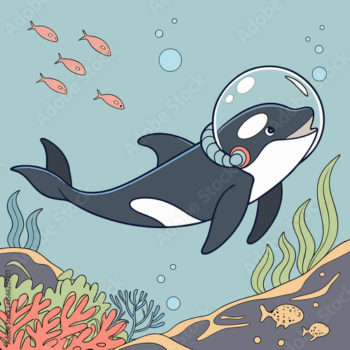 vector illustration of a whale