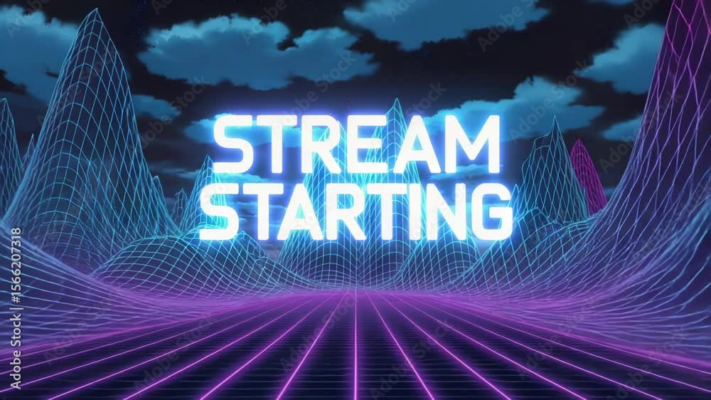 Stream Starting Neon Cyberpunk. Stream starting soon screen, overlay ...