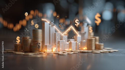 Symbolic Representation of Federal Reserve Lowering Interest Rates – Economic Easing and Monetary Policy